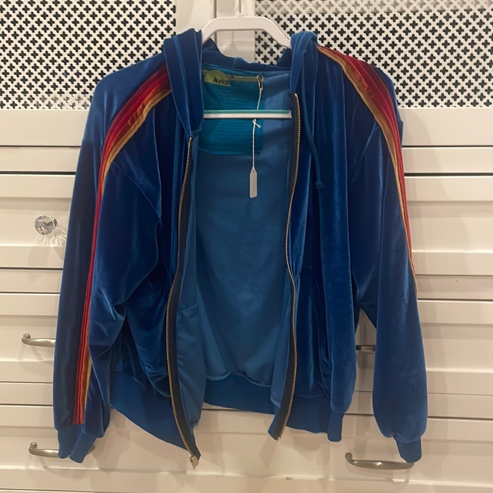 Aviator Nation velvet blue hoodie